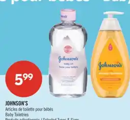 Pharmaprix JOHNSON'S Baby Toiletries offer