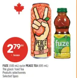 Pharmaprix FUZE (500 mL) or PEACE TEA (695 mL) offer