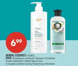 Pharmaprix HERBAL ESSENCES CLASSICS, DOVE Shampooing ou revitalisant offer