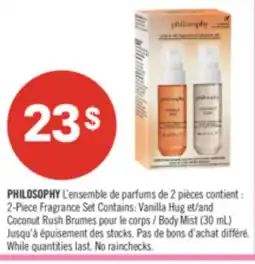 Pharmaprix PHILOSOPHY 2-Piece Fragrance Set offer