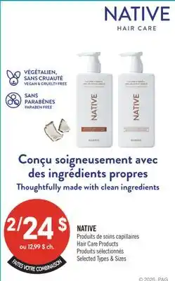 Pharmaprix NATIVE Hair Care Products offer