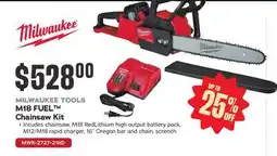 Bumper to Bumper MILWAUKEE TOOLS M18 FUEL Chainsaw Kit offer