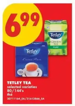 No Frills TETLEY TEA offer