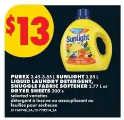 No Frills Purex, Sunlight, Snuggle offer