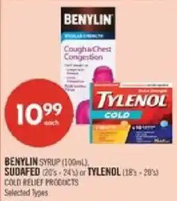 Shoppers Drug Mart Benylin Sudafed or Tylenol cold relief products offer