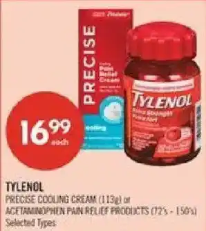 Tylenol precise cooling cream or acetaminophen pain relief products