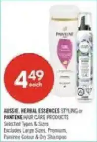 Shoppers Drug Mart Aussie herbal essences styling or pantene hair care products offer