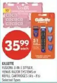 Shoppers Drug Mart Gillette fusing 3-in-1 styler, venus razor systems or refill cartridges offer
