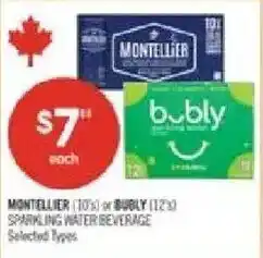 Shoppers Drug Mart Montellier or Bubly sparkling water beverage offer