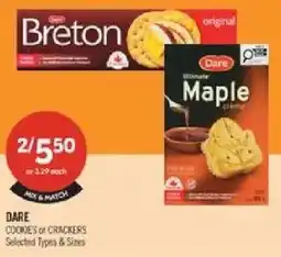 Shoppers Drug Mart Dare cookies or crackers offer