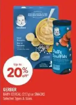 Shoppers Drug Mart Gerber baby cereal or snacks offer