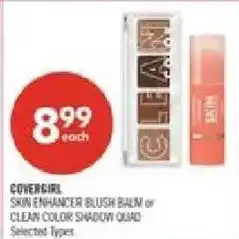 Shoppers Drug Mart Covergirl skin enhancer blush balm or clean color shadow quad offer