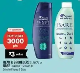 Shoppers Drug Mart Head & Shoulders Clinical or Bare Dandruff Shampoo offer