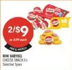 Shoppers Drug Mart Mini babybel cheese snack 6's offer