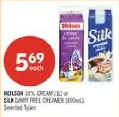 Neilsen 18% cream or silk dairy free creamer