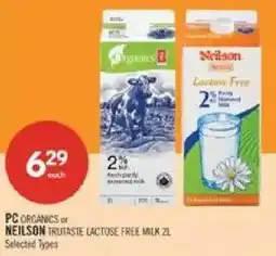 Shoppers Drug Mart PC Organics or Neilson Trutaste Lactose Free Milk offer