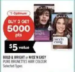 Shoppers Drug Mart L'Optimum bold & bright or nice'n easy pure brunettes hair colour offer