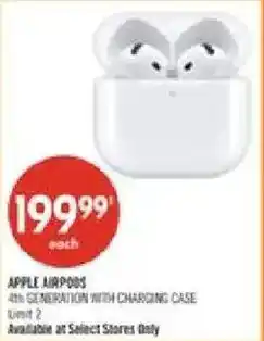 Shoppers Drug Mart Apple AirPods 4th Generation with Charging Case offer