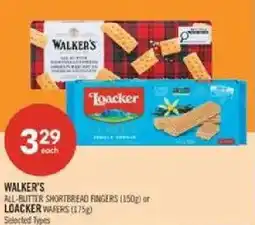 Shoppers Drug Mart Walker's all-butter shortbread fingers or loacker wafers offer