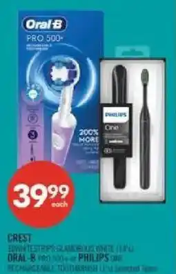 Shoppers Drug Mart Oral-B pro 500+ or Philips one offer