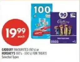 Shoppers Drug Mart Cadbury favourites or hershey's fun treats offer