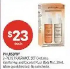 Shoppers Drug Mart Philosophy 2-piece fragrance set offer