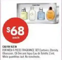 Shoppers Drug Mart calvin klein for men 4-piece fragrance set offer