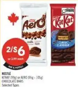 Shoppers Drug Mart Nestle kitkat or aerog chocolate bars offer