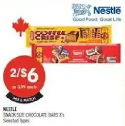 Shoppers Drug Mart Nestle snack size chocolate bars offer