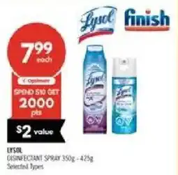 Shoppers Drug Mart Lysol disinfectant spray offer