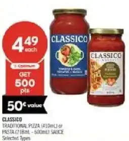 Shoppers Drug Mart Classico traditional pizza sauce offer