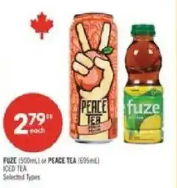 Shoppers Drug Mart Fuze or Peace Tea Iced Tea offer