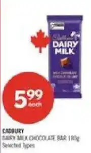 Shoppers Drug Mart Cadbury dairy milk chocolate bar offer