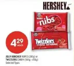 Shoppers Drug Mart Hershey jolly rancher ropes or twizzlers candy offer