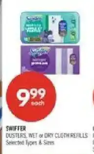 Shoppers Drug Mart Swiffer dusters, wet or dry cloth refills offer