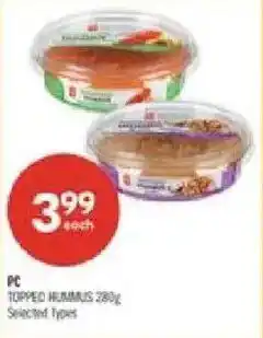 Shoppers Drug Mart PC topped hummus offer