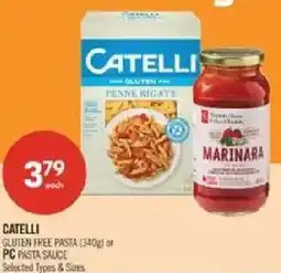 Shoppers Drug Mart Catelli gluten free pasta or pc pasta sauce offer