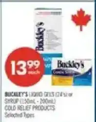 Shoppers Drug Mart Buckley's liquid gels cold relief products offer