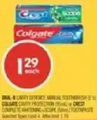 Shoppers Drug Mart Colgate toothbrush or Crest toothpaste offer