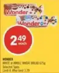 Shoppers Drug Mart Wonder white or whole wheat bread offer