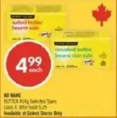 Shoppers Drug Mart No Name butter offer