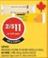 Shoppers Drug Mart Saputo mozzarella pizza offer