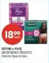 Shoppers Drug Mart Depend or Poise incontinence products offer