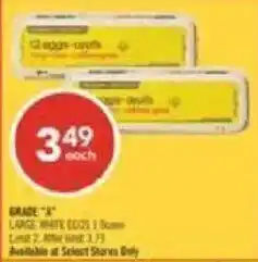 Shoppers Drug Mart Grade A large white eggs offer