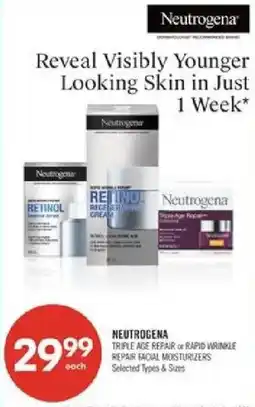 Shoppers Drug Mart Neutrogena triple age repair or rapid wrinkle repair facial moisturizers offer