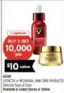 Shoppers Drug Mart Vichy Liftactiv or Nediavol skin care products offer