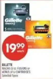 Shoppers Drug Mart Gillette mach3 5-blade fusions or venus 4-blade cartridges offer