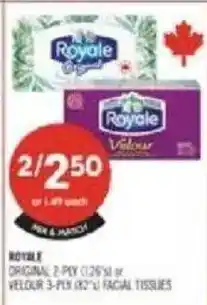 Shoppers Drug Mart Royale tissues offer