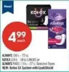 Shoppers Drug Mart Kotex always offer