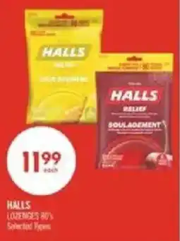Shoppers Drug Mart Halls lozenges 80% offer